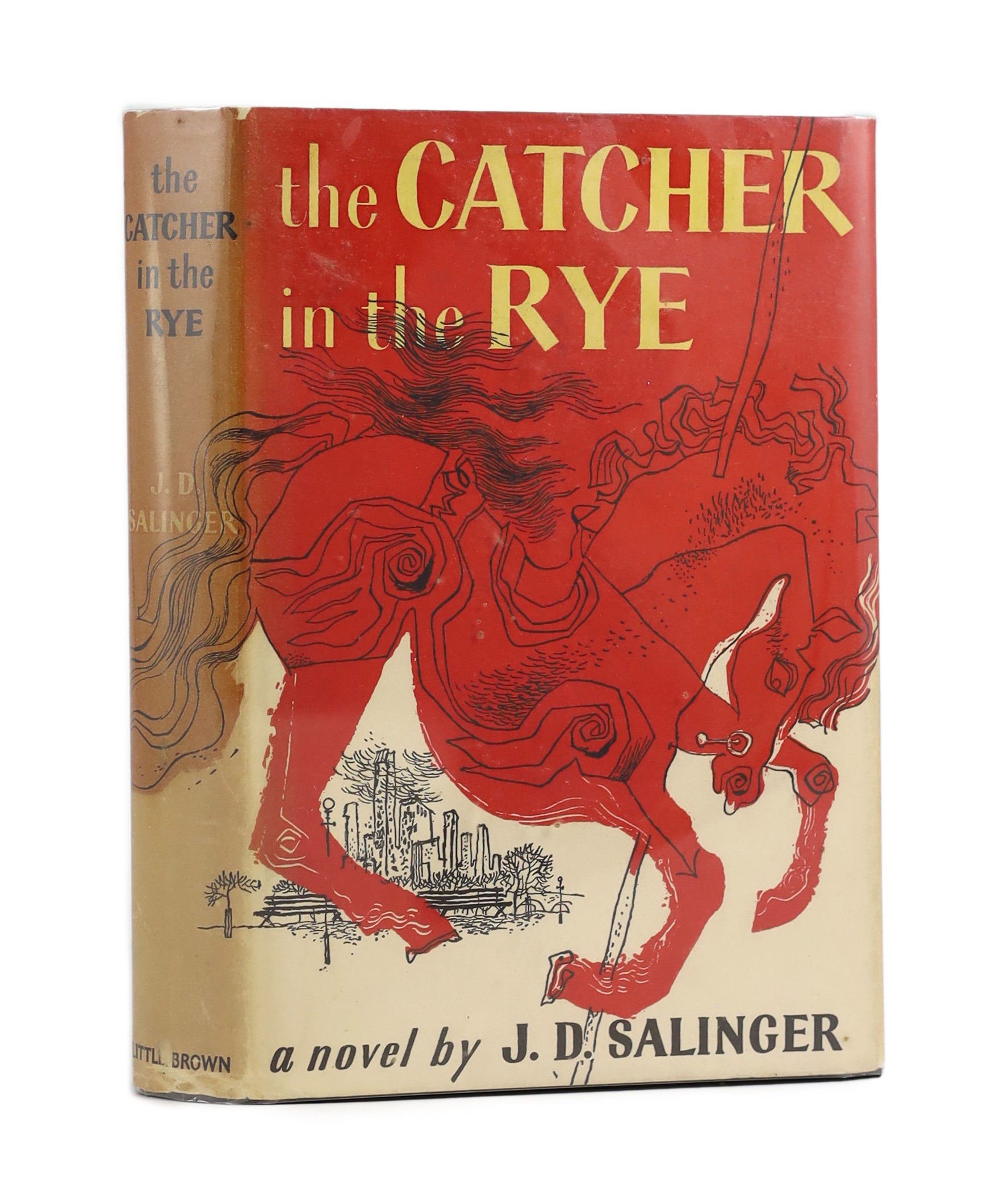 Salinger, Jerome David - The Catcher in the Rye, 1st edition, 8vo, original gilt-stamped black cloth, in 1st issue unclipped d/j printed in red, black and yellow, with photo portrait of the author by Lotte Jacobi on rear